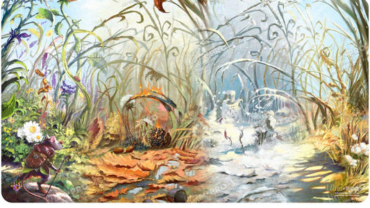 Bloomburrow playmat for Magic   Plains Four Seasons