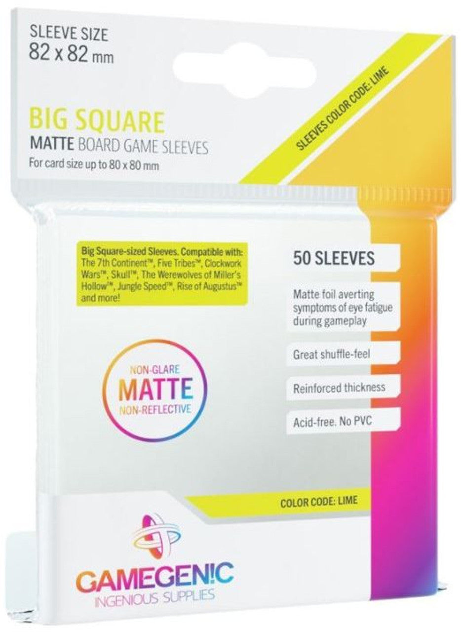 Gamegenic - MATTE Big Square-Sized Sleeves 82 x 82 mm - Clear (50 Sleeves)