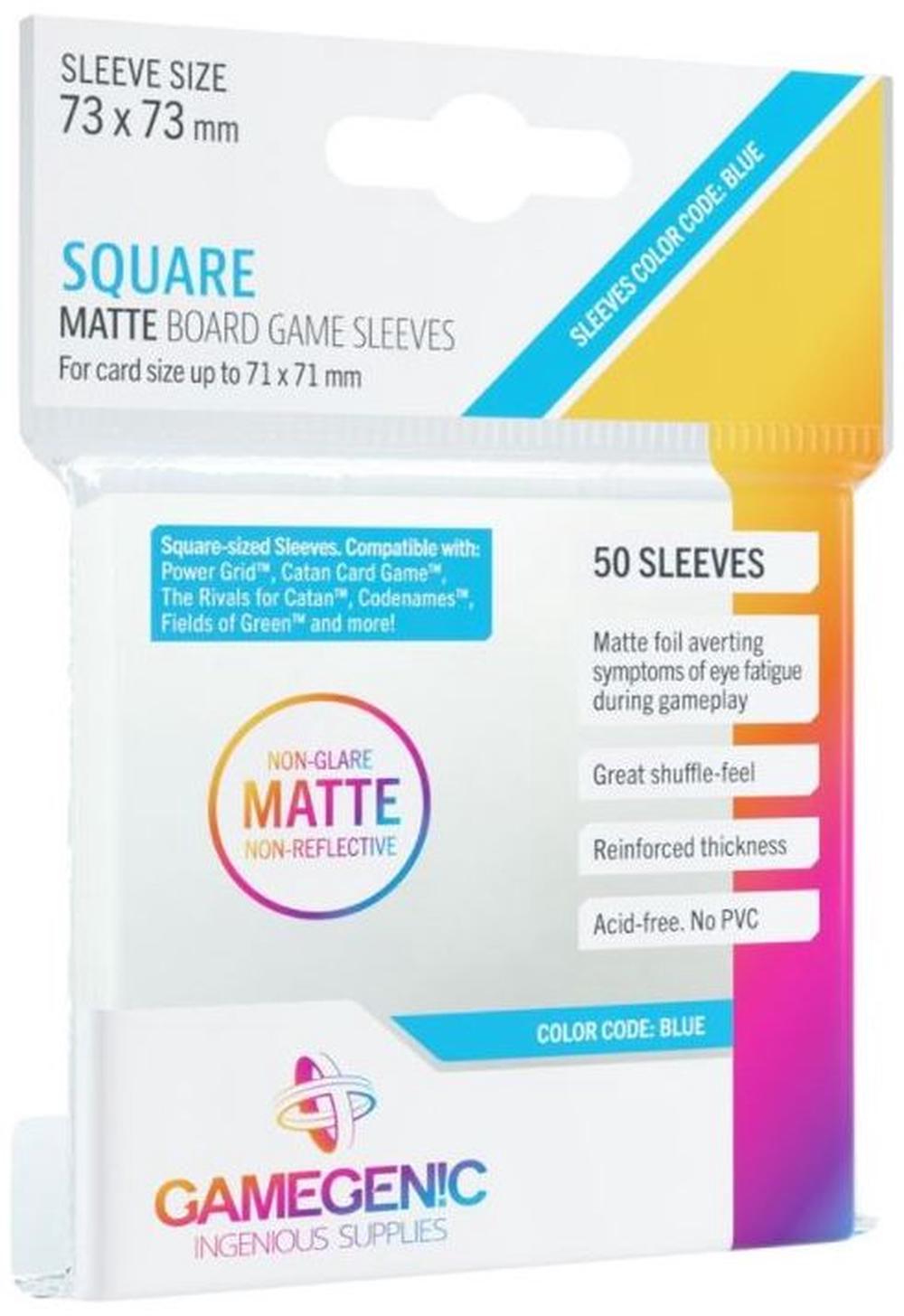 Gamegenic - MATTE Square-Sized Sleeves 73 x 73 mm - Clear (50 Sleeves)