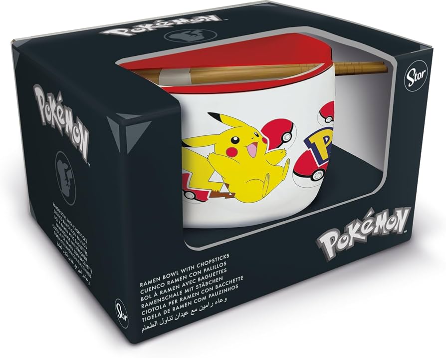 Pokémon Ramen Bowl with Chopsticks Face