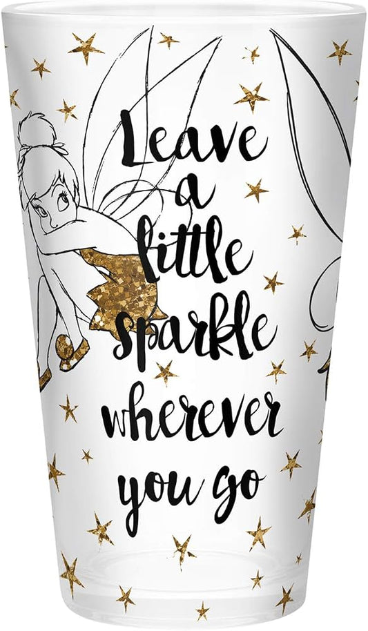 DISNEY - Large Glass - 400ml - Tinkerbell Gold - Glitter