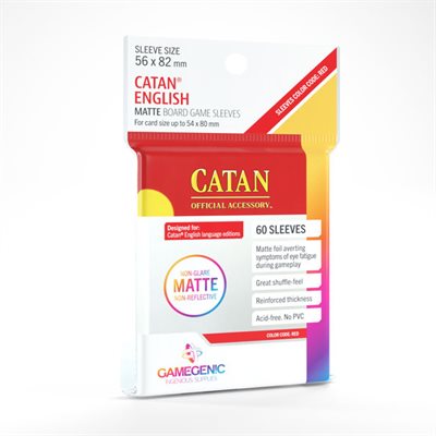 Gamegenic - MATTE Catan-Sized Sleeves 56 x 82 mm - Clear (50 Sleeves)