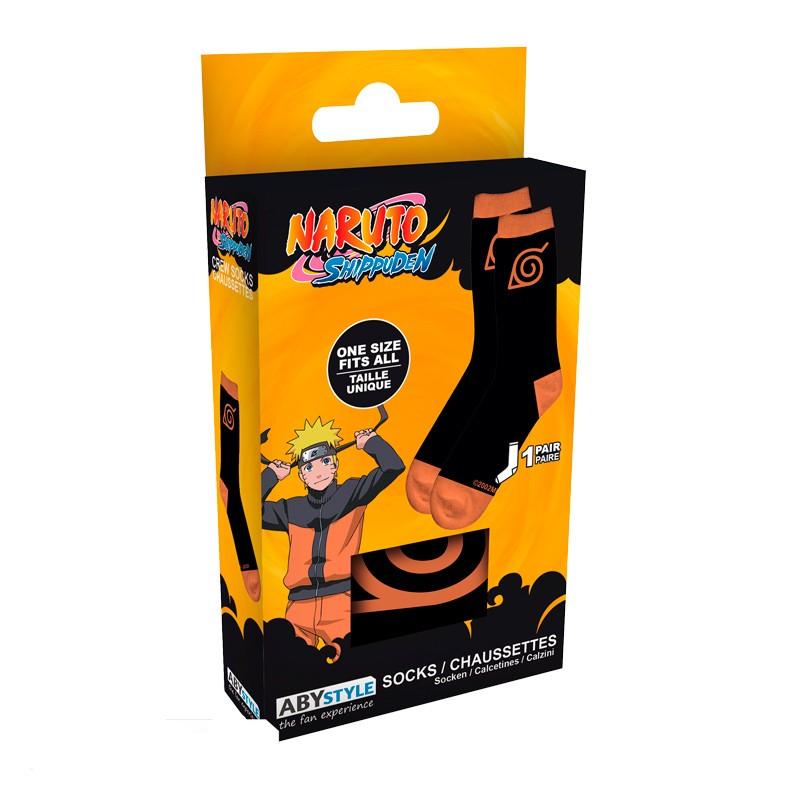 NARUTO SHIPPUDEN - Socks - Black & Orange - Konoha